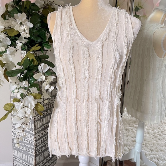 Escada Fringe Cardigan and Tank Top Set - Picture 3 of 10